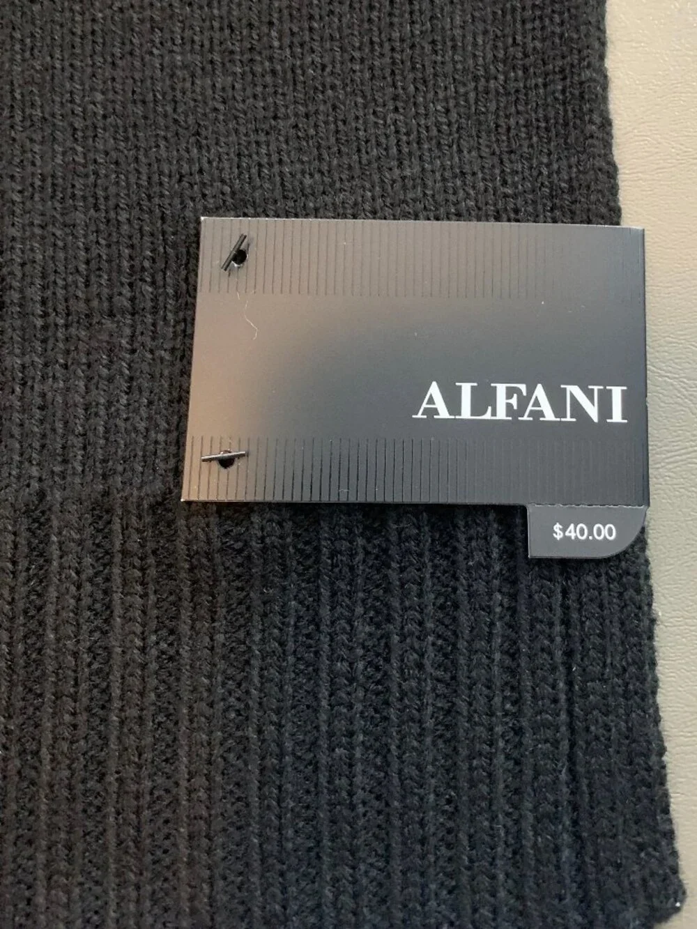 Alfani Men's 100% Acrylic Knit Space-Dyed Scarf, Black, One Size